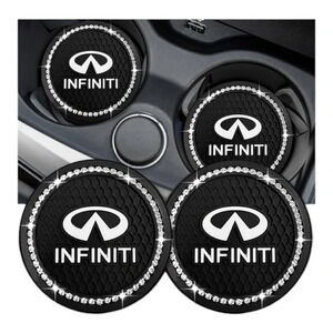 INFINITI Silicone Car Coasters Black/White/Rhinestone